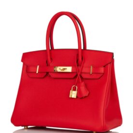 HERMES Birkin 30cm Bag Rouge Casaque Epsom Gold Hardware - Image 7