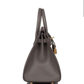 HERMES Birkin 25cm Etain Epsom Sellier Gold Hardware - Image 5