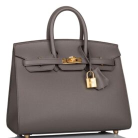 HERMES Birkin 25cm Etain Epsom Sellier Gold Hardware - Image 4