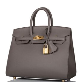 HERMES Birkin 25cm Etain Epsom Sellier Gold Hardware - Image 2