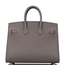 HERMES Birkin 25cm Etain Epsom Sellier Gold Hardware - Image 6