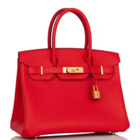 HERMES Birkin 30cm Bag Rouge Casaque Epsom Gold Hardware - Image 3