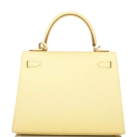 HERMES Kelly 25cm Bag Yellow Epsom Leather Gold Hardware - Image 3