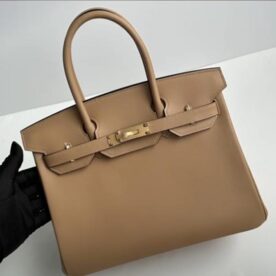 HERMES Birkin 30 Chai/Gold Swift Bag Gold Hardware