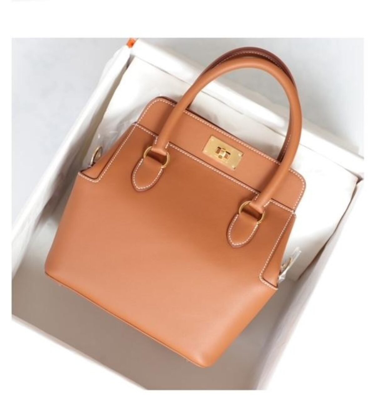 HERMES ゴールド カフリンクス ボックス＊ショップ袋付き HERMES Tool Box 20 Gold Swift Leather Gold Hardware - Nadine